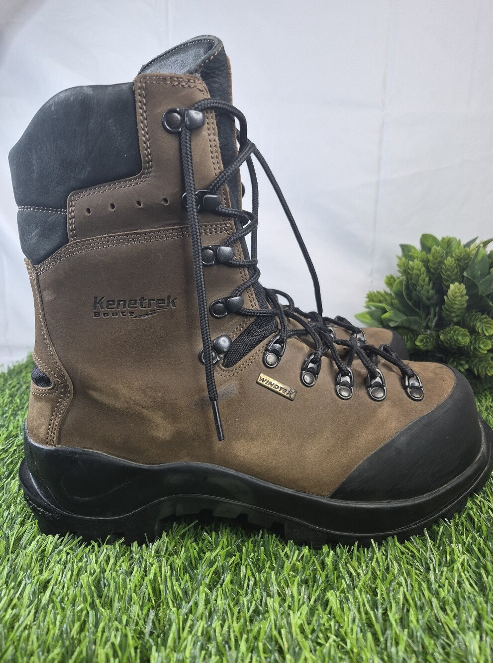 Kenetrek Lineman Extreme NI Men’s 8 M Brown Leather Steel Toe Work Boots 410-LNI
